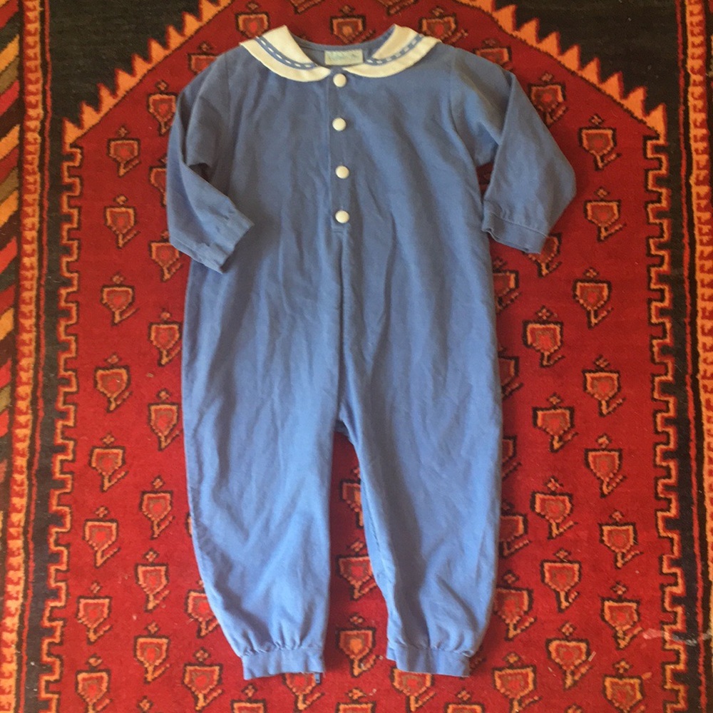 4t long all/ romper blue corduroy